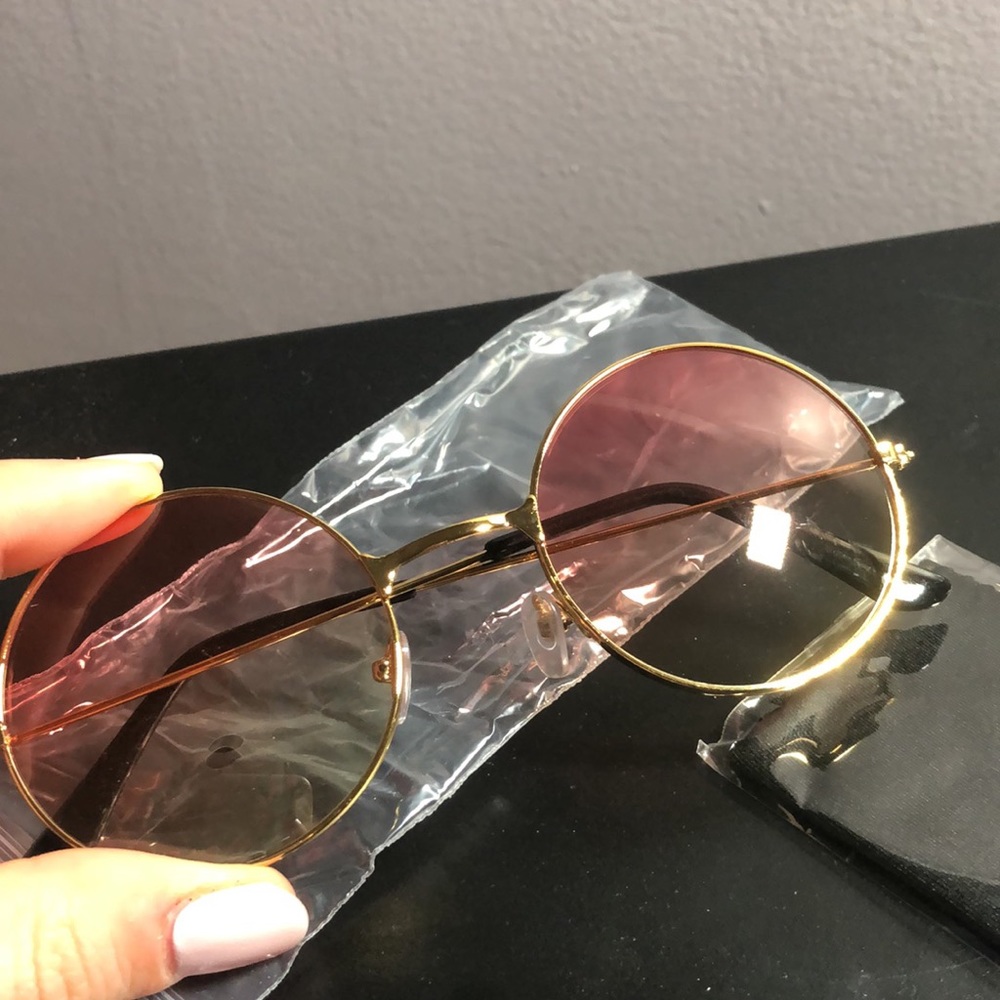 BLULU - ROUND SUNGLASSES (PINK/GREEN) - Picture 3 of 4